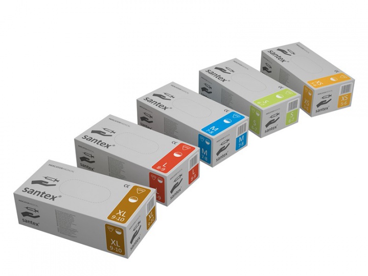 Mercator Medical Rękawice lateksowe pudrowane Santex