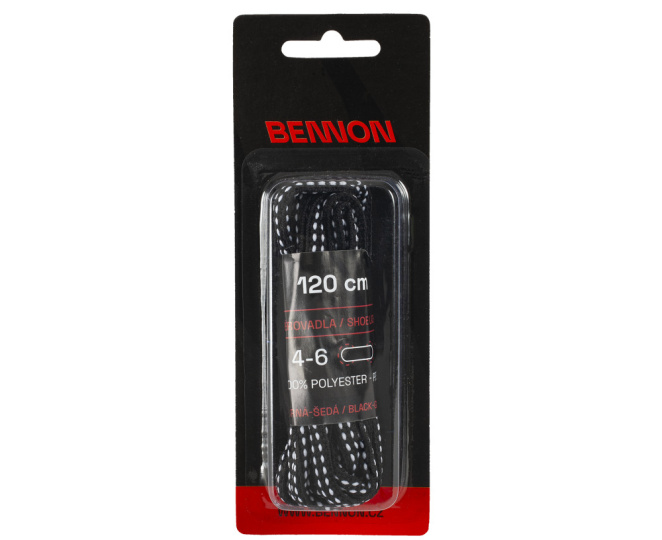 Bennon x Sznurówki czarno-szare 120 cm 400004