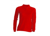  Koszulka polo damska z długim rękawem POPL 200LS - czerwona