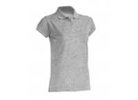  Koszulka polo damska z krótkim rękawem POPL 200 - szary melanż