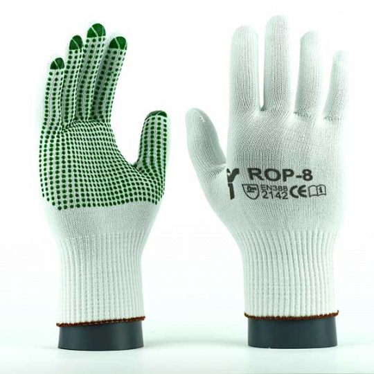 JS Gloves Rękawice poliamidowe bezpyłowe nakrapiane ROPV