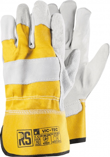 RS Arbeitsschutz Rękawice robocze wzmacniane skórą dwoiną bydlęca VIC-TEC
